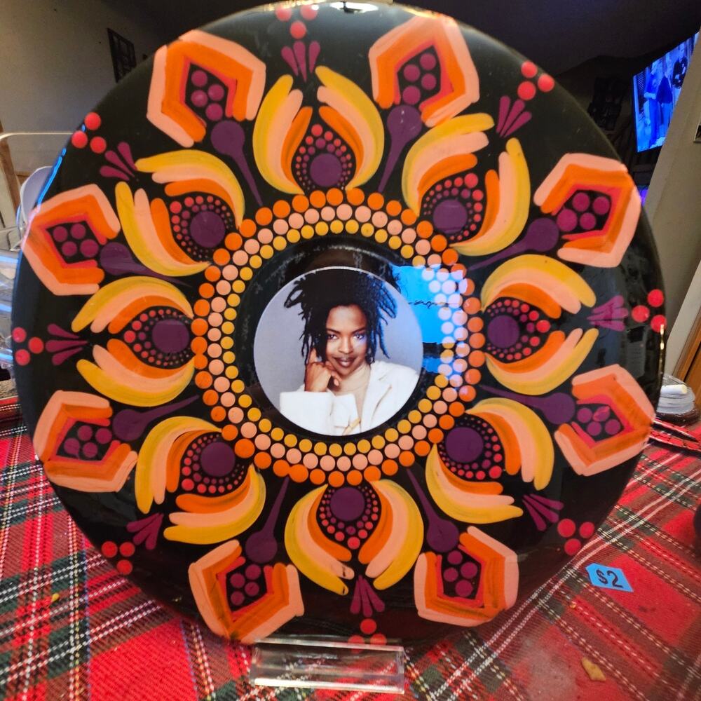 Lauryn Hill Hand Painted 10 Inch Album Mandala Hip Hop Soul Wall Art